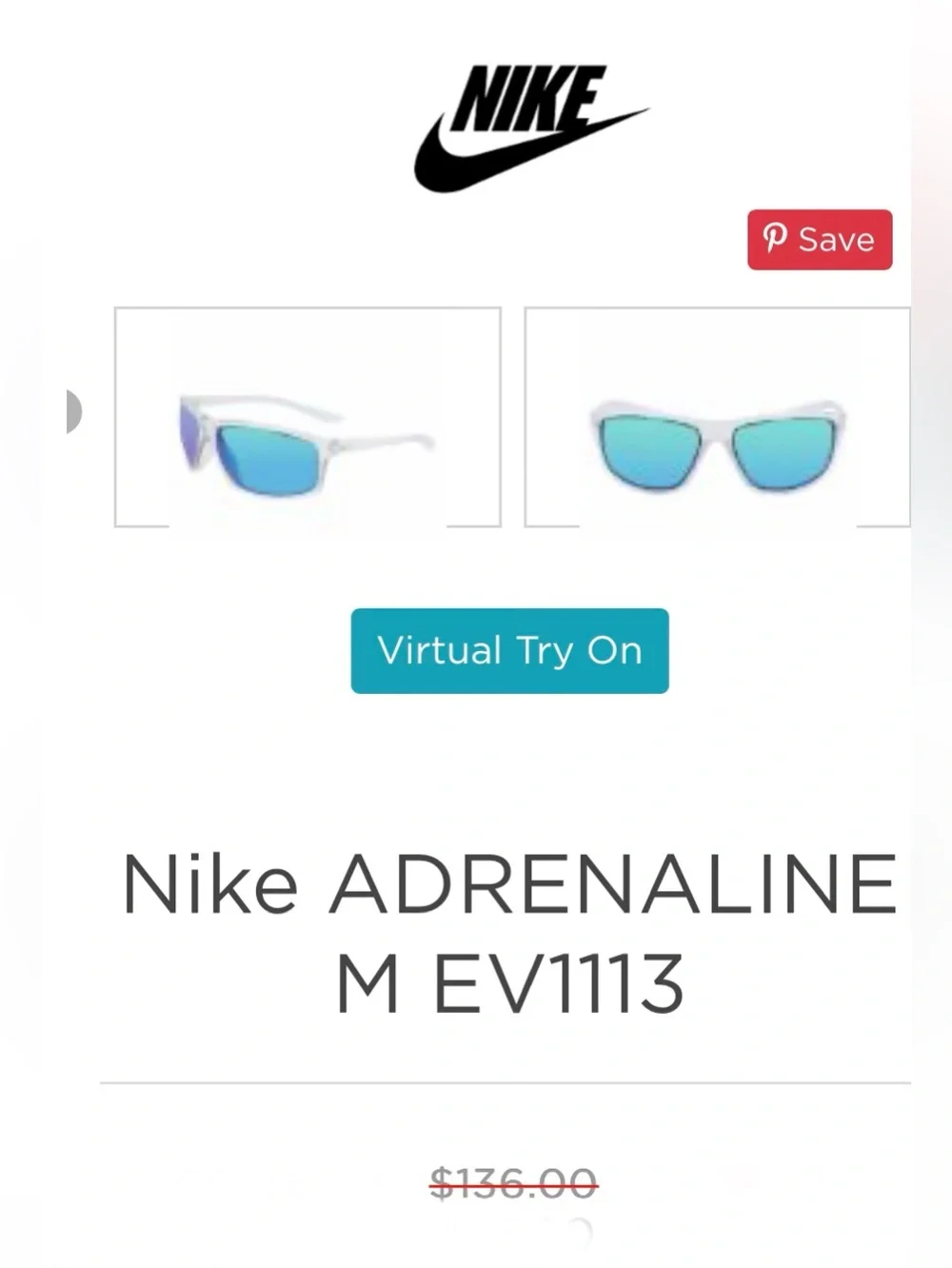 Nike Max Optics ADRENALINE M EV1113 Blue Mirror Sunglasses NEW